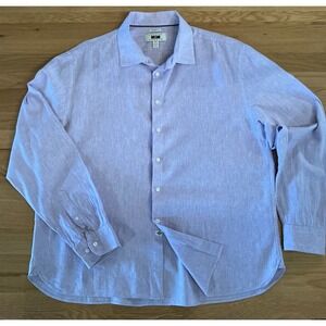 Joseph Abboud Linen Blend Shirt XXL Lavender Modern Fit Long Sleeve